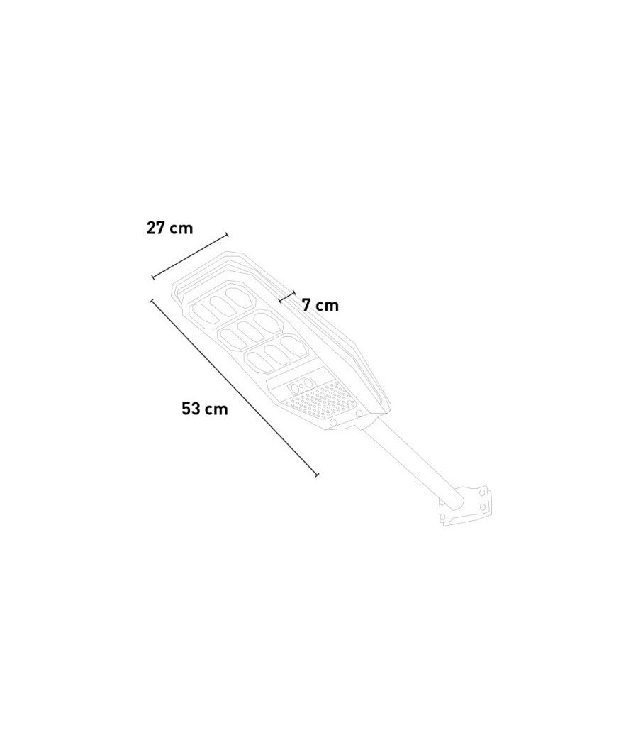 Lampione Stradale Luce Energia Solare Led 100watt Sensore Pir Staffa Telecomando         