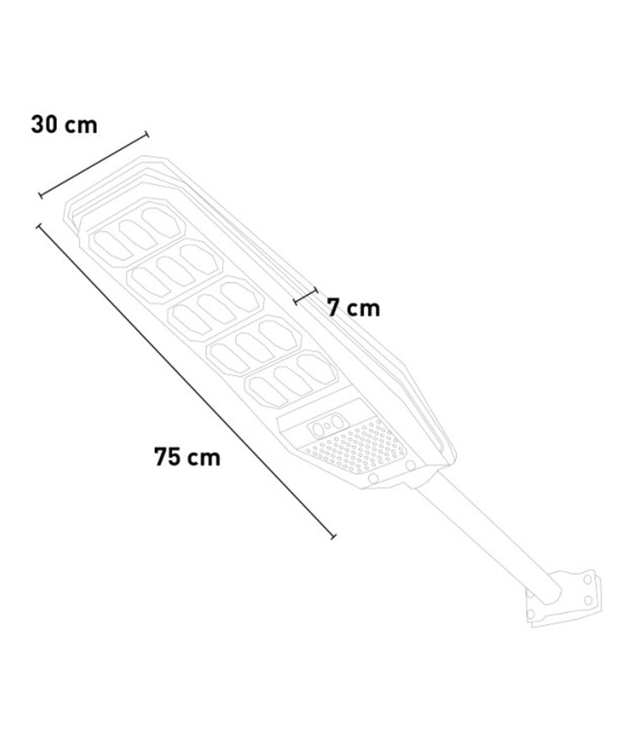 Lampione Stradale Luce Energia Solare Led 300watt Sensore Pir Staffa Telecomando         