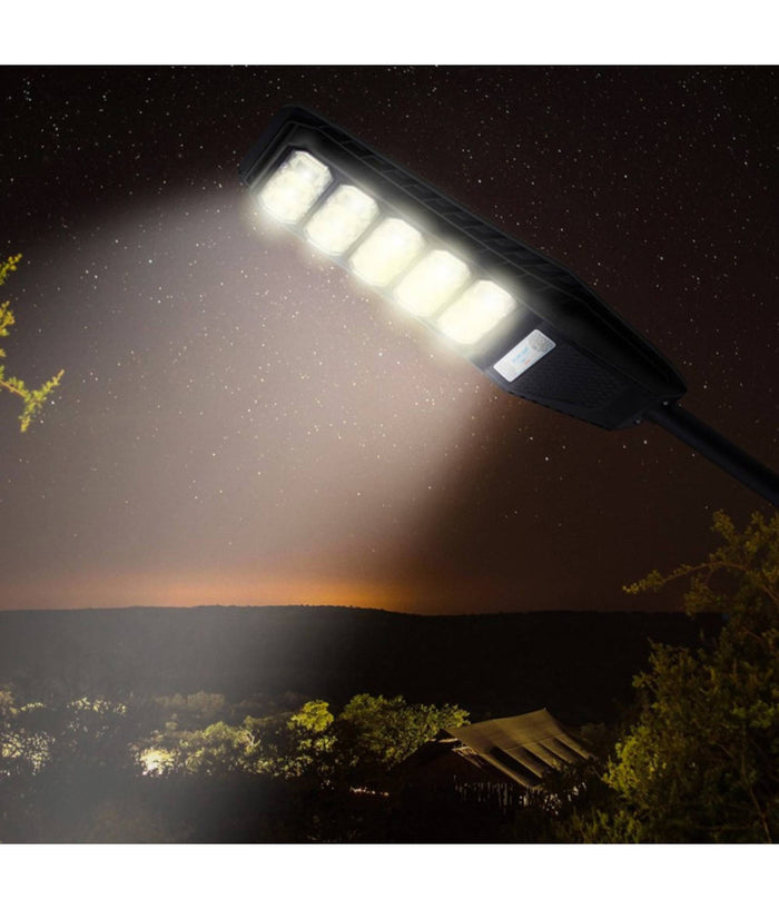 Lampione Stradale Luce Energia Solare Led 400watt Sensore Pir Staffa Telecomando         