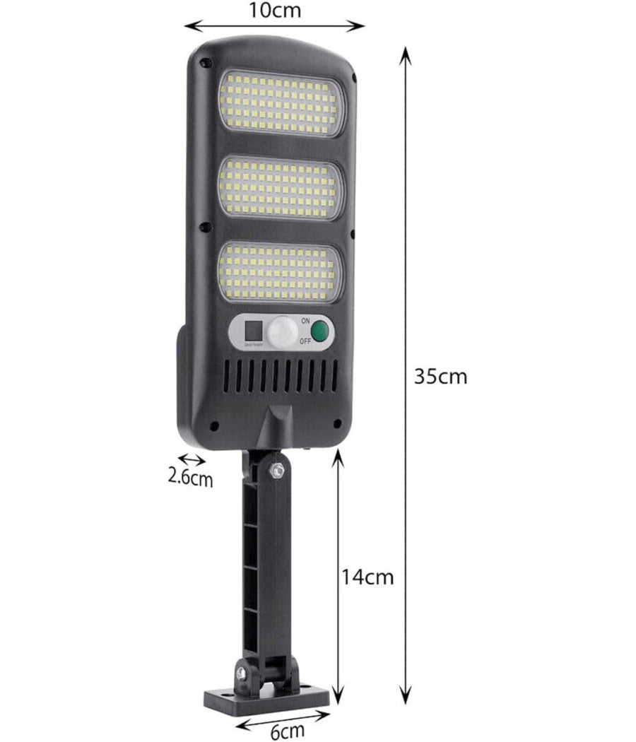 Lampione Stradale Pannello Solare 213 Led Con Sensore Di Movimento E Telecomando         