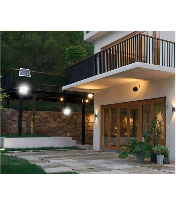 Lampione Stradale Solare Faro A Led 200w Con Pannello Solare Luce Fredda 58200         