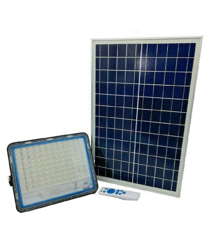 Lampione Stradale Solare Faro A Led 200w Con Pannello Solare Luce Fredda 58200         