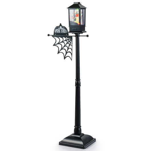 Lampione da interno attivato dal suono con luci LED a 6 colori, Palo della lampada di halloween alto 155 cm Nero-Halloween