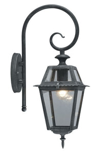 Lanterna da esterno in alluminio con braccio cm 20x20x50h Serie Milano colore grigio ghisa - Arredo Giardino