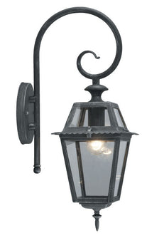 Lanterna da esterno in alluminio con braccio cm 20x20x50h Serie Milano colore grigio ghisa - Arredo Giardino