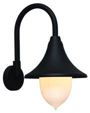 Lanterna da esterno in alluminio con braccio cm 43 Serie Parigi colore nero - Arredo Giardino
