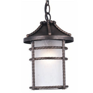 Lanterna da esterno in alluminio con catena cm 28 Mod. Anversa colore ruggine - Arredo Giardino