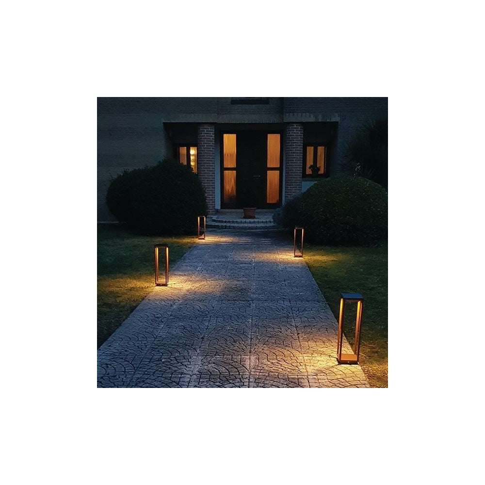 Lanterna Home Solare a Led da 2,2w a batteria, IP54 Zafferano corten