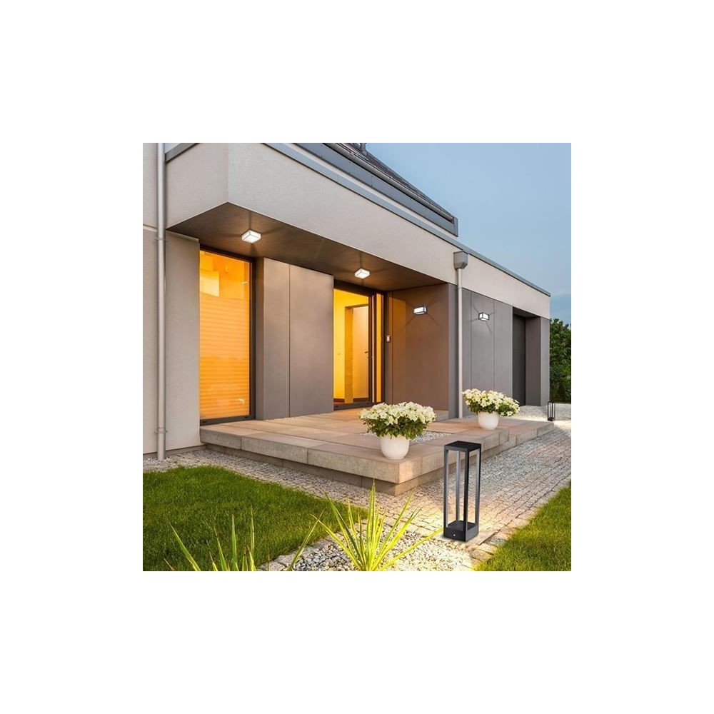 Lanterna Home solare grigio scuro a led da 2,2w a batteria IP54 Zafferano