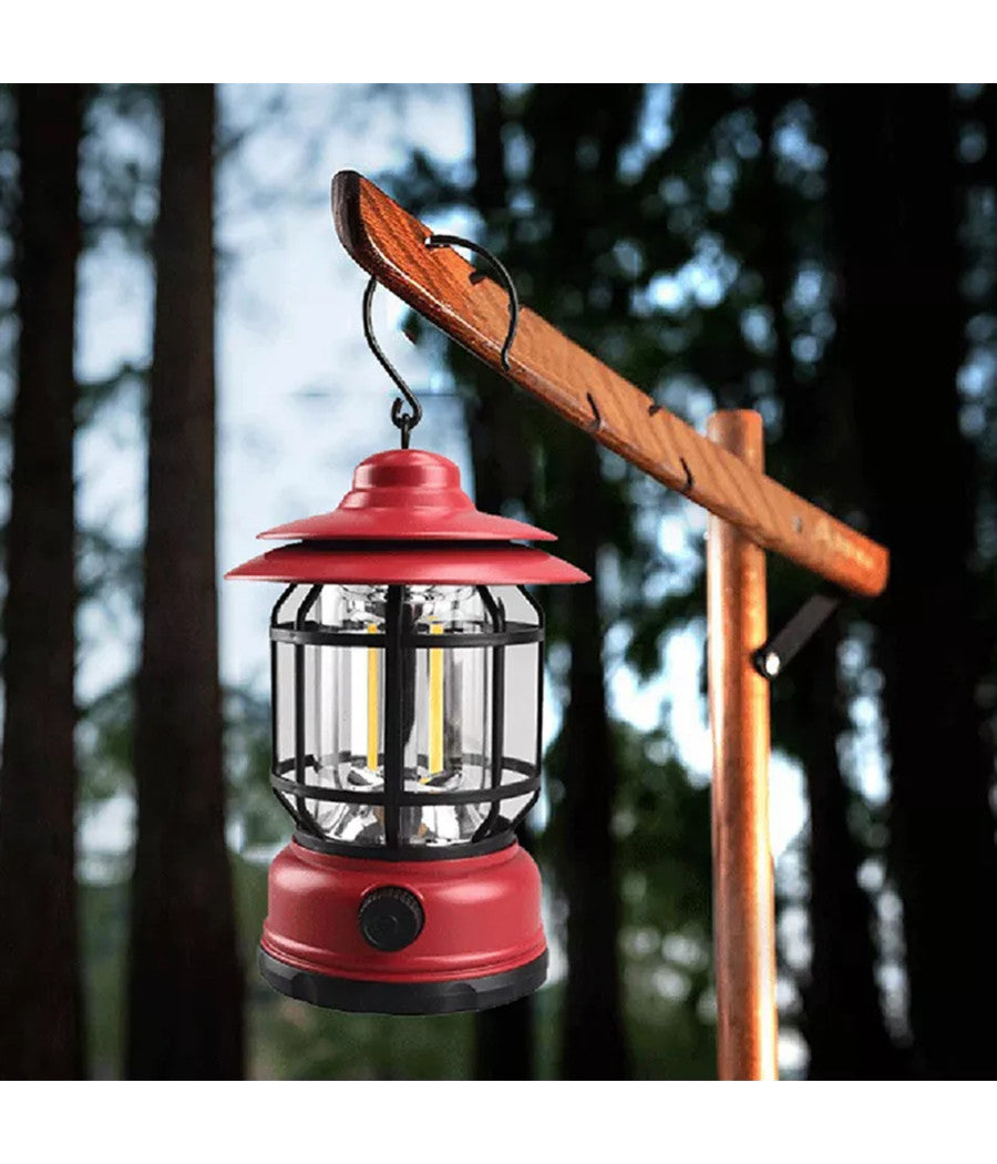 Lanterna Lampada A Batteria Da Campeggio Ricaricabile Luce Emergenza Regolabile         