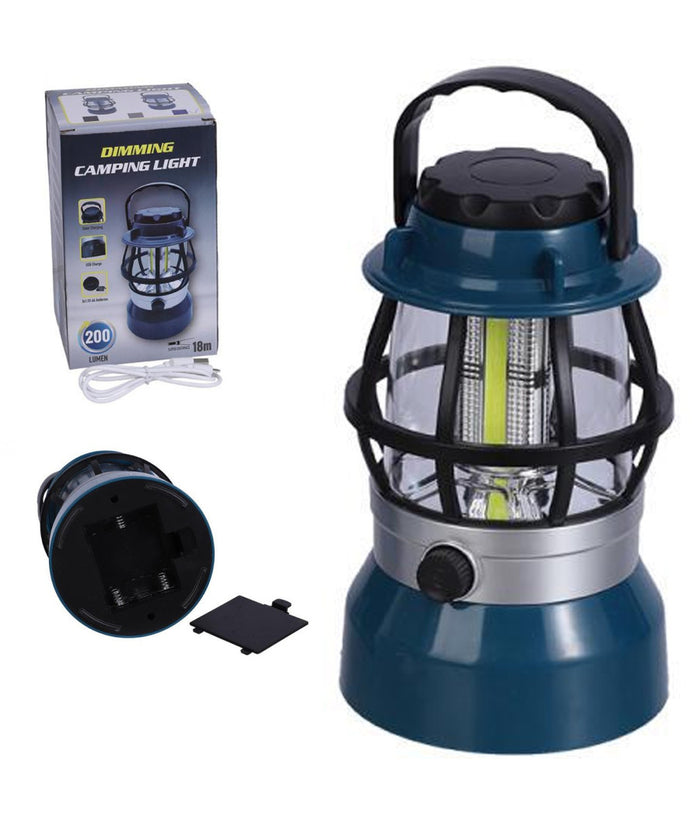 Lanterna Lampada Solare Da Campeggio Ricaricabile Luce Led Emergenza Dimmerabile         