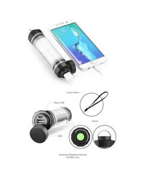 Lanterna Led Torcia Portatile Lampada 5200mah Emergenza Ricaricabile Usb Powerbank         
