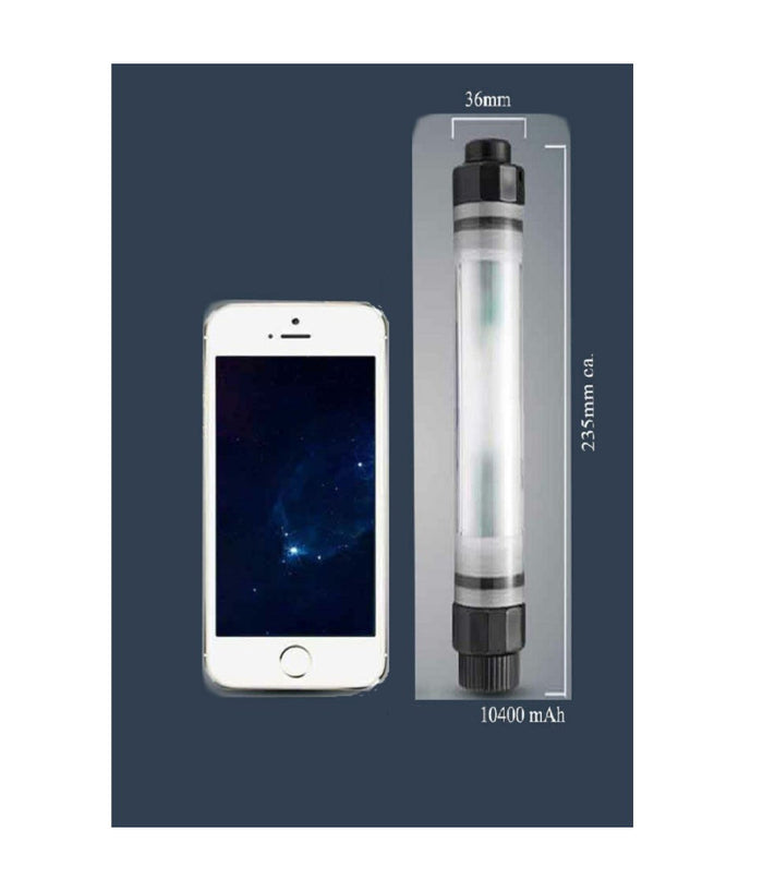 Lanterna Led Torcia Portatile Lampada Emergenza Ricaricabile Usb Powerbank 10400mah         