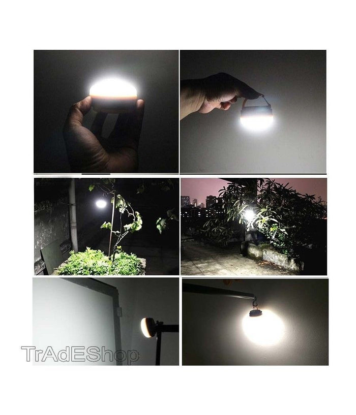Lanterna Luce Led Portatile Tascabile Per Campeggio Pesca Gancio Con Calamita         