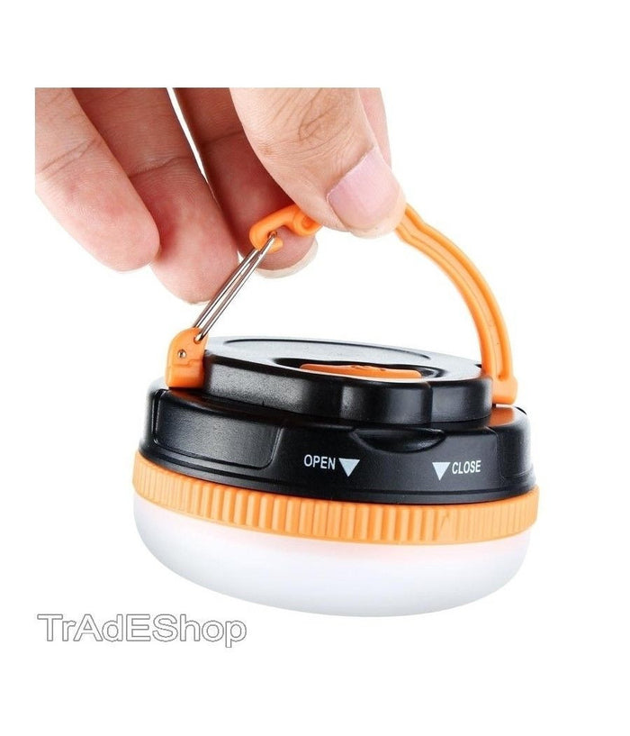 Lanterna Luce Led Portatile Tascabile Per Campeggio Pesca Gancio Con Calamita         