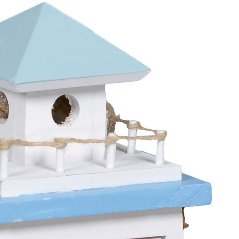 Lanterna mare legno bianco/azzurro farocm 21,5x21,5h41,5