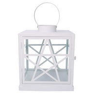 Lanterna metallo 1-2 bianca quadra cm 26x26h30/40