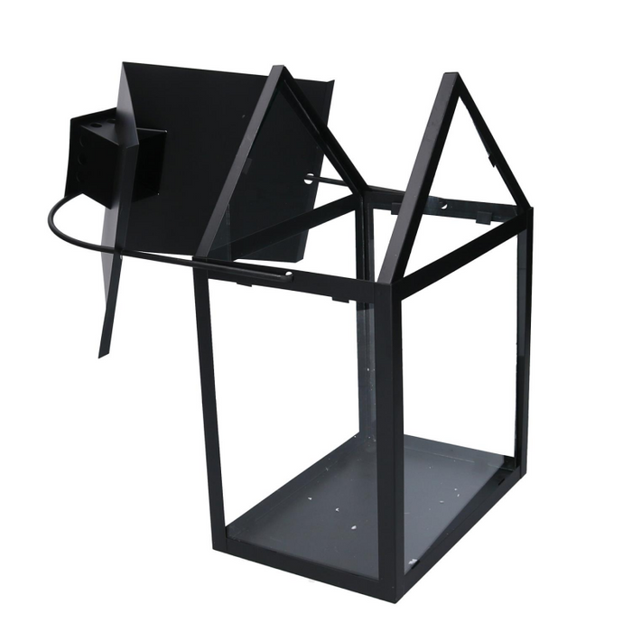 Lanterna metallo 1-3 nero cm 27x18,2h41/51