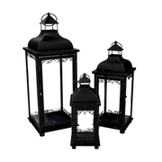 Lanterna metallo 1-3 nero e oro cm20x20h53,2