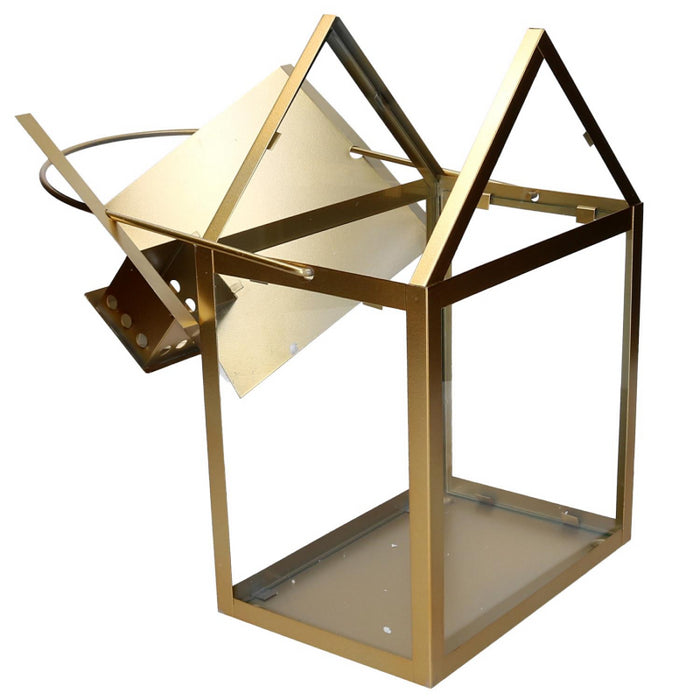 Lanterna metallo 1-3 oro cm 27x18,2h42