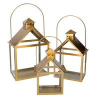 Lanterna metallo 1-3 oro cm 27x18,2h42