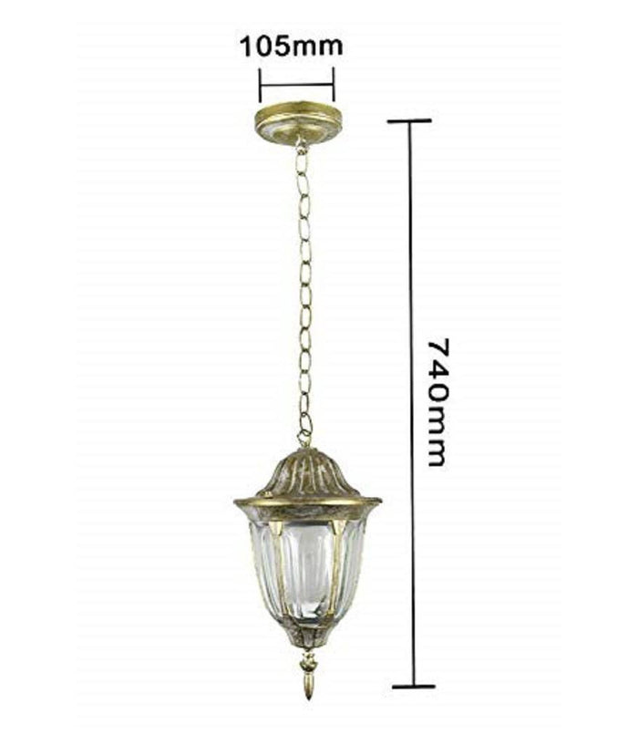 Lanterna Sospesa Da Soffitto Lampada Giardino Retrò Per Esterno Con Catena         