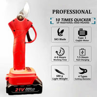 Forbice cesoia da potatura elettrica con doppia batteria 21V/48VF Troncarami 30 mm Giardinaggio Fai Da Te