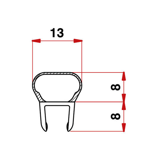Profilo di guarnizione per box doccia Mini P6  vetro 6