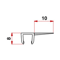 Profilo di guarnizione per box doccia Mini F3  vetro 8  baffo 10