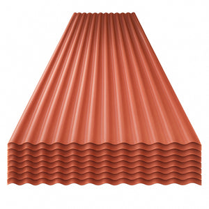 StormGuard Set da 10 lastre Ondulate in PVC – 90x200 cm Rosso –- Pannello Tetto Impermeabile – Tetti di Verande, Carport