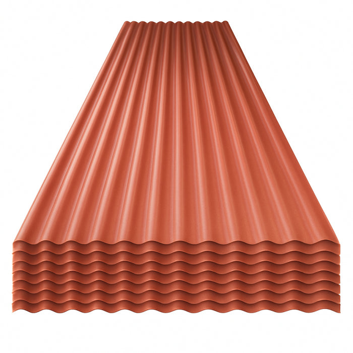 StormGuard Set da 10 lastre Ondulate in PVC – 90x200 cm Rosso –- Pannello Tetto Impermeabile – Tetti di Verande, Carport