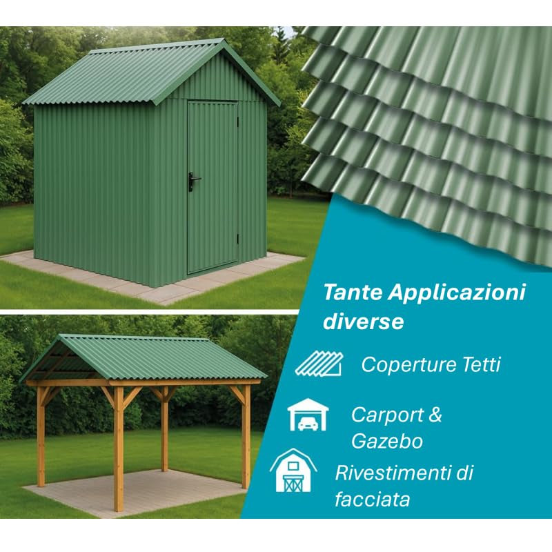 Lastra in PVC Corrugato Compatto Sezione 76/18 Rossa 900x2000x0.8mm