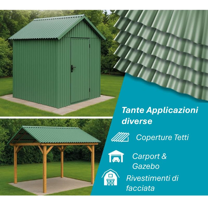 Lastra in PVC Corrugato Compatto Sezione 76/18 Rossa 900x2000x0.8mm