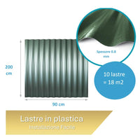Lastra in PVC Corrugato Compatto Sezione 76/18 Rossa 900x2000x0.8mm
