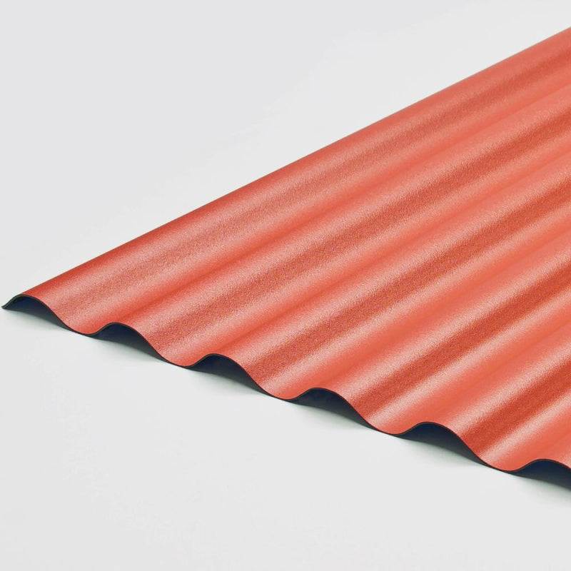 Lastra in PVC Corrugato Compatto Sezione 76/18 Rossa 900x2000x0.8mm