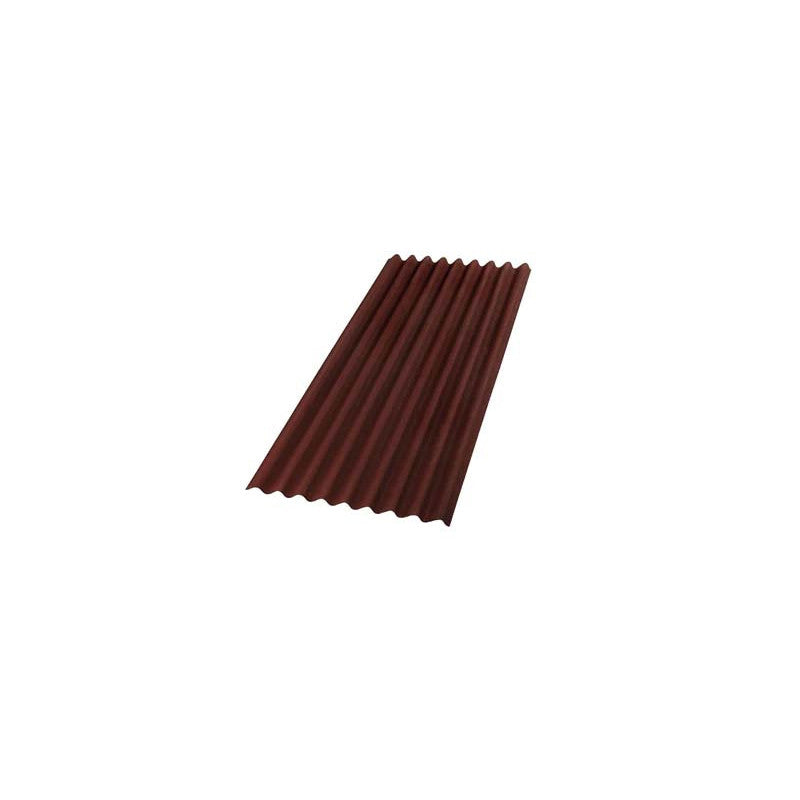 Lastra Ondulata in Fibra Bitumata per Tettoie e Coperture Base Onduline Rossa 200x85 cm