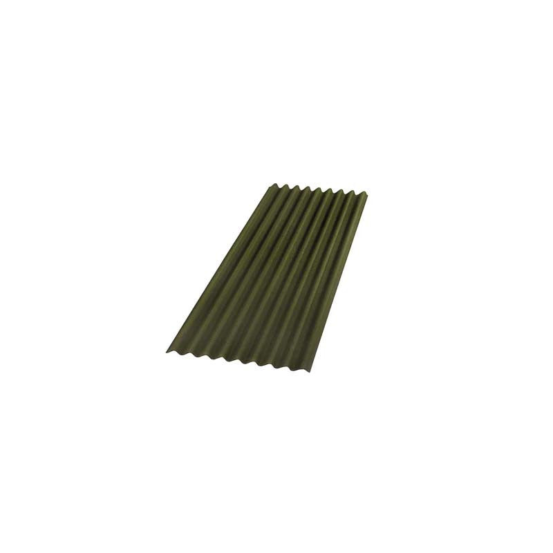 Lastra Ondulata in Fibra Bitumata per Tettoie e Coperture Base Onduline Verde 200x85 cm