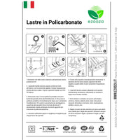 Lastra Policarbonato Alveolare Trasparente 2000x980x25mm
