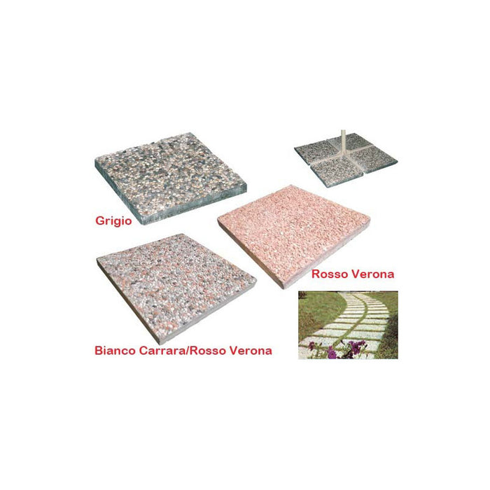 Lastre di Marmo e Ghiaia Base per Ombrelloni Pavimentazioni Grigio 50x50 cm
