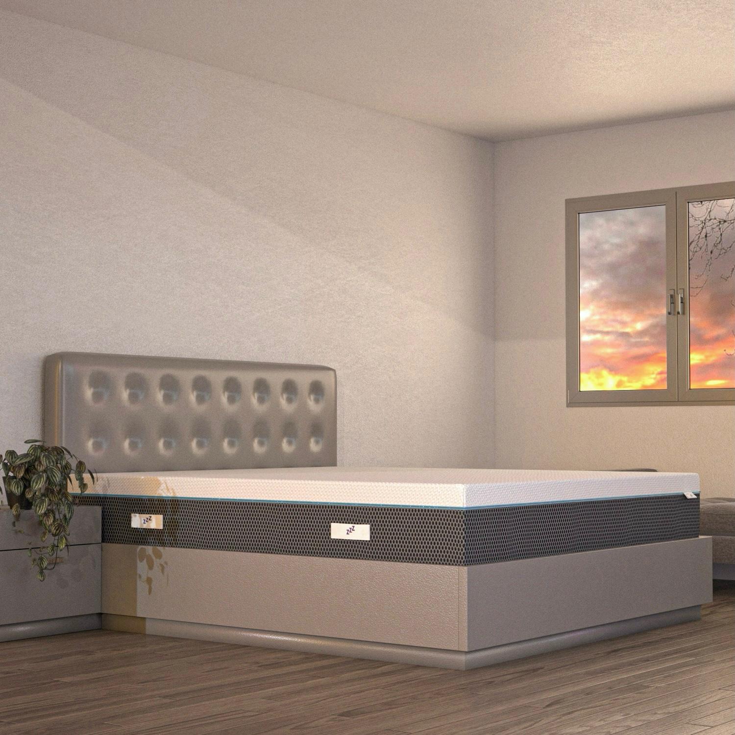 Materasso singolo Memory Foam 90x190; bio adap con effetto massaggio a due strati; ortopedico "VISIR"