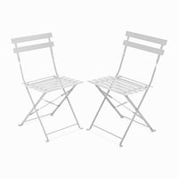 Laura - Coppia di sedie da esterno pieghevoli in stile retrò, colore bianco