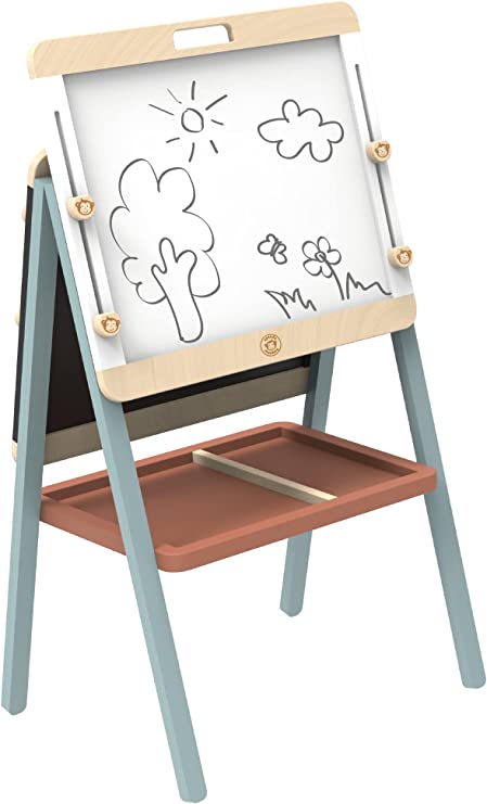 Lavagna Per Bambini Lavagna Bambini Bambini Lavagna Cavalletto Regolabile di Legno Altezza Magnetica Accessori da disegn