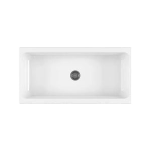 Lavabo a canale 120x45 cm d'appoggio o sospeso in ceramica lucida