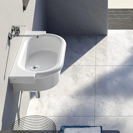 Lavabo a canale 90x45 modello Kenia in ceramica dappoggio o sospeso