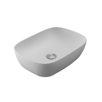 Lavabo da appoggio di forma rettangolare 46,5x33x13,5 cm Bianco opaco