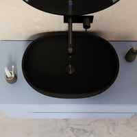 Lavabo da appoggio ovale 60x40x15 cm Nero opaco