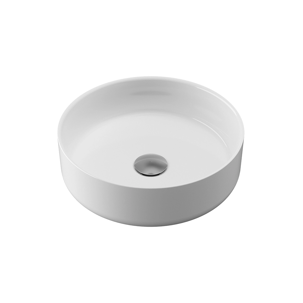 Lavabo da appoggio tondo 36x36x12 cm Bianco