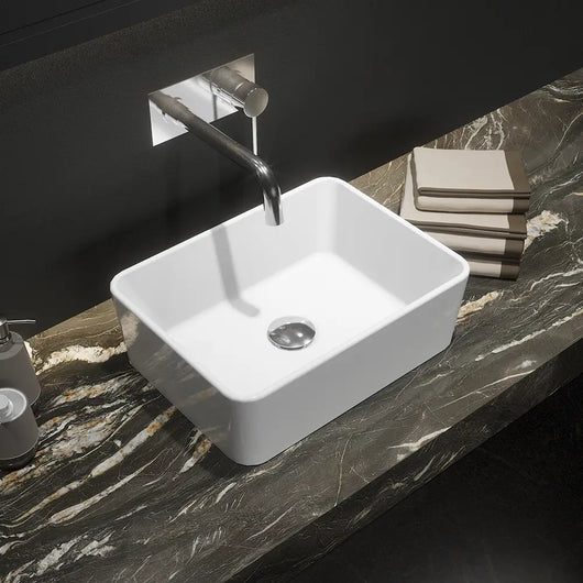 Lavabo da appoggio rettangolare 40x30x13 cm Bianco