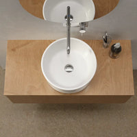 Lavabo da appoggio tondo in ceramica 41,5x41,5x15,5cm bianco lucido
