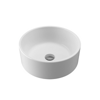 Lavabo da appoggio tondo in ceramica 41,5x41,5x15,5cm bianco lucido